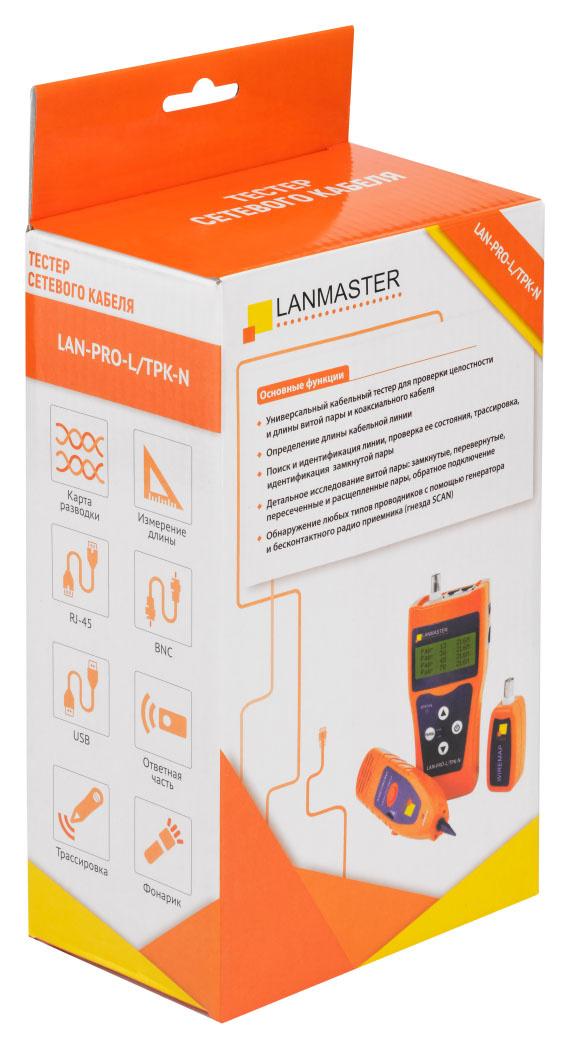 Lan pro l tpk n. Lanmaster тестер.  Кабельный тестер цифровой Lanmaster lan-Pro-l/TPK-POE. Тестер Lanmaster lan-ft-LS.