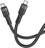 Кабель Hoco U110 Type-C to Type-C USB Type-C-USB Type-C 1.2м черный коробка от магазина РЭССИ