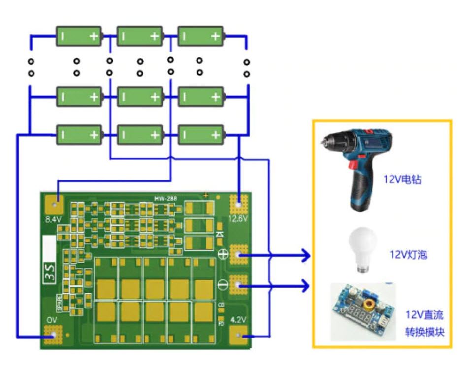 Схема подключения платы bms 4s