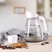 Чайник электрический Galaxy Line GL 0557 1.5л. 2200Вт бежевый/белый (корпус: стекло) от магазина РЭССИ