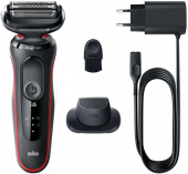 Бритва сетчатая Braun Series 5 51-R1200S реж.эл.:3 питан.:аккум. черный/красный от магазина РЭССИ