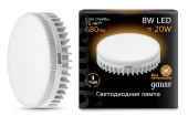 Лампа светодиодная Gauss GX53 8Вт цок.:GX53 таблетка 220B 3000K св.свеч.бел.теп. Tablet (упак.:1шт) (108008108) от магазина РЭССИ