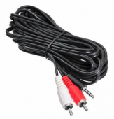 Кабель соединительный аудио Buro Jack 3.5 (m)/2хRCA (m) 5м. черный (BAAC010-5) от магазина РЭССИ