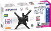 Кронштейн для телевизора Kromax DIX-25 черный 24"-55" макс.20кг настенный поворотно-выдвижной и наклонный от магазина РЭССИ