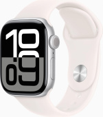 Смарт-часы Apple Watch Series 10 A2997 42мм OLED корп.серебристый Sport Band рем.белый разм.брасл.:130-180мм (MWWW3LW/A) от магазина РЭССИ