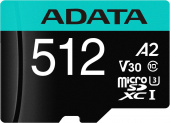 Флеш карта microSDHC 512Gb Class10 A-Data AUSDX512GUI3V30SA2-RA1 Premier Pro + adapter от магазина РЭССИ