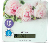Весы кухонные электронные Vitek VT-2414 макс.вес:10кг белый/цветы от магазина РЭССИ