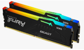 Память DDR5 2x32Gb 6000MHz Kingston KF560C40BBAK2-64 Fury Beast Black RGB RTL Gaming PC5-48000 CL40 DIMM 288-pin 1.35В dual rank с радиатором Ret от магазина РЭССИ