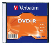 Диск DVD-R Verbatim 4.7Gb 16x Slim case (20шт) (43547) от магазина РЭССИ