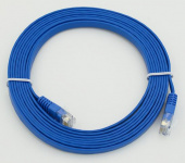 Патч-корд Flat cat5E molded 3м синий RJ-45 (m)-RJ-45 (m) от магазина РЭССИ