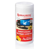 Универсальные чистящие салфетки для экранов и пластика BRAUBERG Лимон 511688 от магазина РЭССИ