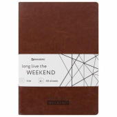 Тетрадь BRAUBERG VIVA A5 147x210 мм 48 листов сшивка линия кожзам гладкий коричневый 403893 от магазина РЭССИ