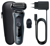 Бритва сетчатая Braun Series 6 61-N1000s реж.эл.:3 питан.:аккум. серый/черный от магазина РЭССИ