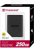Накопитель SSD Transcend USB-C 250Gb TS250GESD270C 1.8" черный USB от магазина РЭССИ