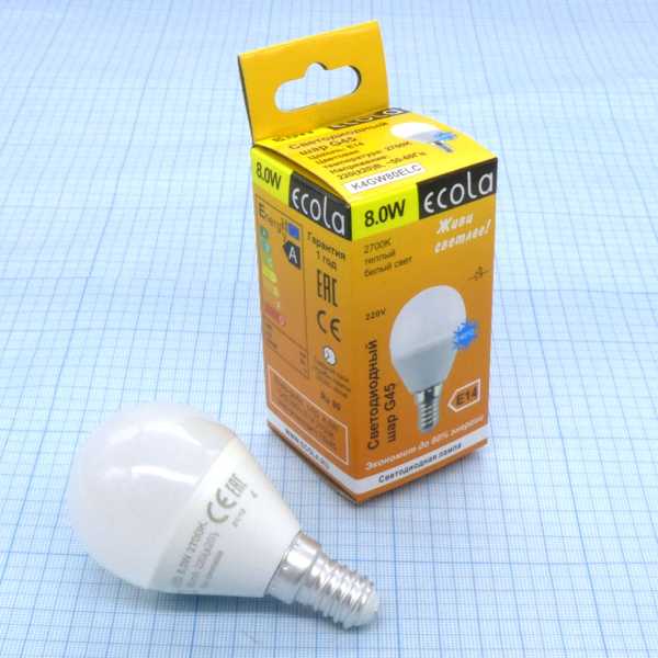 Лампа LED Ecola  8W тепл. шар (265) от магазина РЭССИ