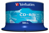 Диск CD-R Verbatim 700Mb 52x Cake Box (50шт) (43351) от магазина РЭССИ