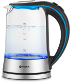 Чайник электрический Vitek VT-7028 1.7л. 2200Вт прозрачный корпус: стекло от магазина РЭССИ