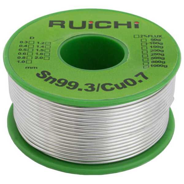 Sn99.3/Cu0.7 d1.2mm 100g от магазина РЭССИ