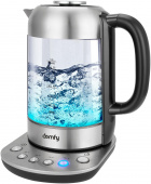 Чайник электрический Domfy DSM-EK702 1.8л. 2200Вт черный/прозрачный (корпус: стекло) от магазина РЭССИ