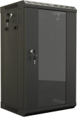 Шкаф коммутационный Hyperline (TDB-6U-GP-RAL9004) настенный 6U 390x300мм пер.дв.стекл задн.дв.спл.стал.лист направл.под винты 60кг черный 225мм 11.8кг 366.5мм IP20 металл от магазина РЭССИ