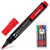 Перманентные нестираемые маркеры НАБОР 4 шт. АССОРТИ "Contract" без клипа круглые 3 BRAUBERG 150474 от магазина РЭССИ