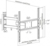 Кронштейн для телевизора Ultramounts UM872 черный 32"-55" макс.35кг настенный поворотно-выдвижной и наклонный от магазина РЭССИ
