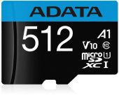 Флеш карта microSDXC 512GB A-Data AUSDX512GUICL10A1-RA1 Premier Pro + adapter от магазина РЭССИ