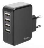 Сетевое зар./устр. Hama H-173676 1.2A+1.2A+1.2A+1.2A 4xUSB универсальное черный (00173676) от магазина РЭССИ