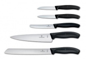 Набор ножей кухон. Victorinox Swiss Classic Kitchen (6.7133.5G) компл.:5шт черный подар.коробка от магазина РЭССИ