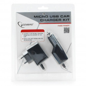 Набор зарядных устройств с Micro-USB разъемом Gembird MP3A-CAR-KIT1 110/220V-5V и 12VDC-5V черный от магазина РЭССИ