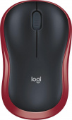 Мышь Logitech M185 красный/черный оптическая (1000dpi) беспроводная USB1.1 для ноутбука (2but) от магазина РЭССИ
