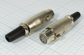 1-513 Разъем XLR 5P "гн" металл на кабель с хомутом (80мм) от магазина РЭССИ