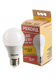 Лампа светодиодная РЕКОРД LED А60 12W Е27 3000К BL1 от магазина РЭССИ