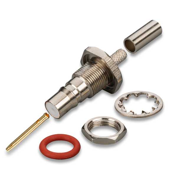 Разъем QMA(female) на кабели RG-174, RG-316, герметичный с резиновым уплотнителем, с гайкой от магазина РЭССИ