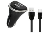 Автомобильное зарядное устройство More Choice 2USB 2.4 A для Type-C AC22a Black от магазина РЭССИ