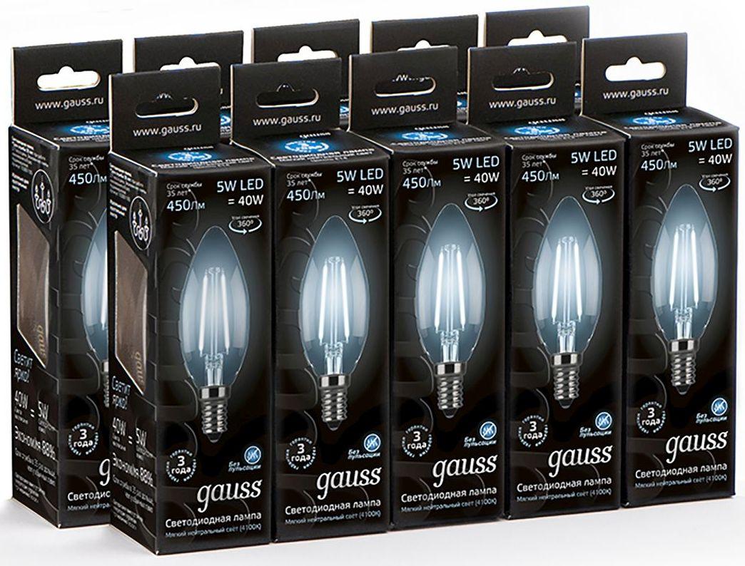 Светодиодная лампе led gauss. Gauss led 5w 4100к 150-265в. Лампочка Gauss 103801205. Лампа Gauss Filament свеча 5w 450lm 4100к е14 диммируемая led 103801205-d. Gauss лампа 450 лм.