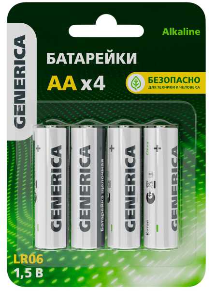 Батарейка щелочная Alkaline LR06/AA (4шт/блистер) от магазина РЭССИ