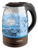 Чайник электрический Scarlett SC-EK27G98 1.7л. 2200Вт черный/шоколад (корпус: стекло) от магазина РЭССИ