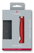 Нож кухонный Victorinox Swiss Classic (6.7191.F1) стальной столовый для овощей лезв.110мм серрейт. заточка красный/черный карт.коробка от магазина РЭССИ