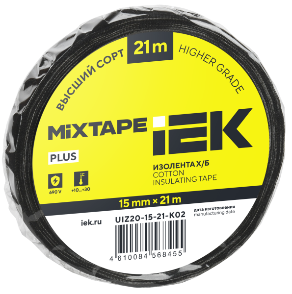 MIXTAPE PLUS Изолента Х/Б 15мм 21м IEK от магазина РЭССИ