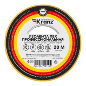 Профессиональная изолента ПВХ KRANZ 018х19 мм 20 м желто-зеленая KR-09-2807 от магазина РЭССИ