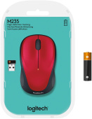 Мышь Logitech M235 красный/черный оптическая (1000dpi) беспроводная USB2.0 для ноутбука (2but) от магазина РЭССИ