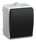 Выключатель IEK Форс откр. 1кл. IP54 серый/черный (упак.:1шт) (EVS10-K03-10-54-DC) от магазина РЭССИ