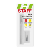 Макетный нож-скальпель Staff 11 лезвий в комплекте металлический корпус блистер 238257 от магазина РЭССИ