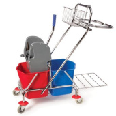 Уборочная тележка BRABIX 2 съемных ведра по 15 л отжим корзина держатель мусорного мешка 601500 от магазина РЭССИ