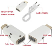 Переходник аудио-видео Premier 5-983AC HDMI (m)/VGA (f)/Jack 3.5 (f) белый от магазина РЭССИ