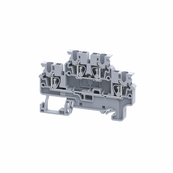 Клемма 2х-ярусная 2,5 кв.мм пружинная OptiClip CXDL-2,5-2L-I-серый от магазина РЭССИ