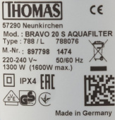 Пылесос моющий Thomas Bravo 20S Aquafilter 1600Вт синий/красный от магазина РЭССИ