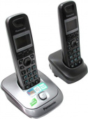 Р/Телефон Dect Panasonic KX-TG2512RU1 серый металлик (труб. в компл.:2шт) АОН от магазина РЭССИ