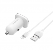 АЗУ USB Borofone BZ12 (12W, 2 порта, кабель Lightning) Белый от магазина РЭССИ